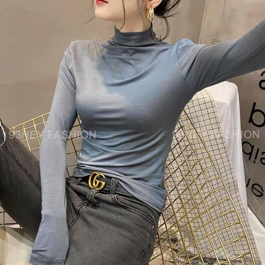 Áo giữ nhiệt nữ cổ 3 phân, áo giữ nhiệt loại 1 hàng đẹp không xù  | BigBuy360 - bigbuy360.vn