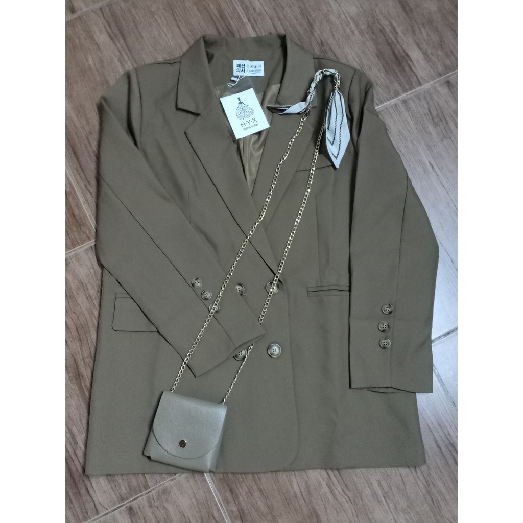 (Hàng Đẹp)Ảnh thật 6 hình cuối-HC405. Áo blazer thu đông kèm túi xích cá tính | BigBuy360 - bigbuy360.vn