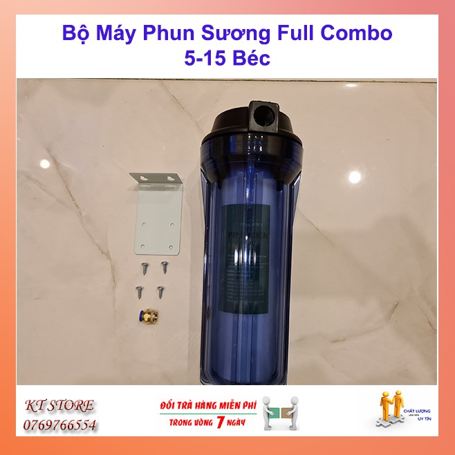 Bộ Máy Phun Sương Làm Mát CAFE, Tưới Lan, tưới cây cảnh (5-15 Béc) FULL Combo