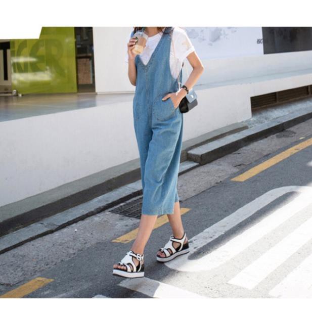 Quần yếm jean big size lỡ ống suông hàng nhập size lớn 65-100kg bầu mặc đẹp luôn xịn | BigBuy360 - bigbuy360.vn