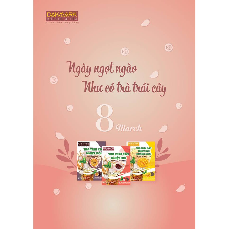 combo 50 gói trà trai cây nhiệt đới hạt chia
