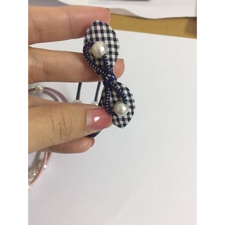 Dây buộc tóc nơ gắn hạt trai