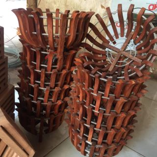 Chậu gỗ lim trồng hoa lan. Size 25.