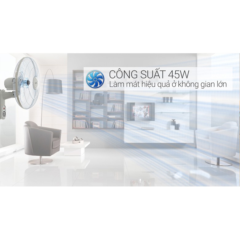 Quạt treo tường Midea FW40-15VFR có remote điều khiển từ xa