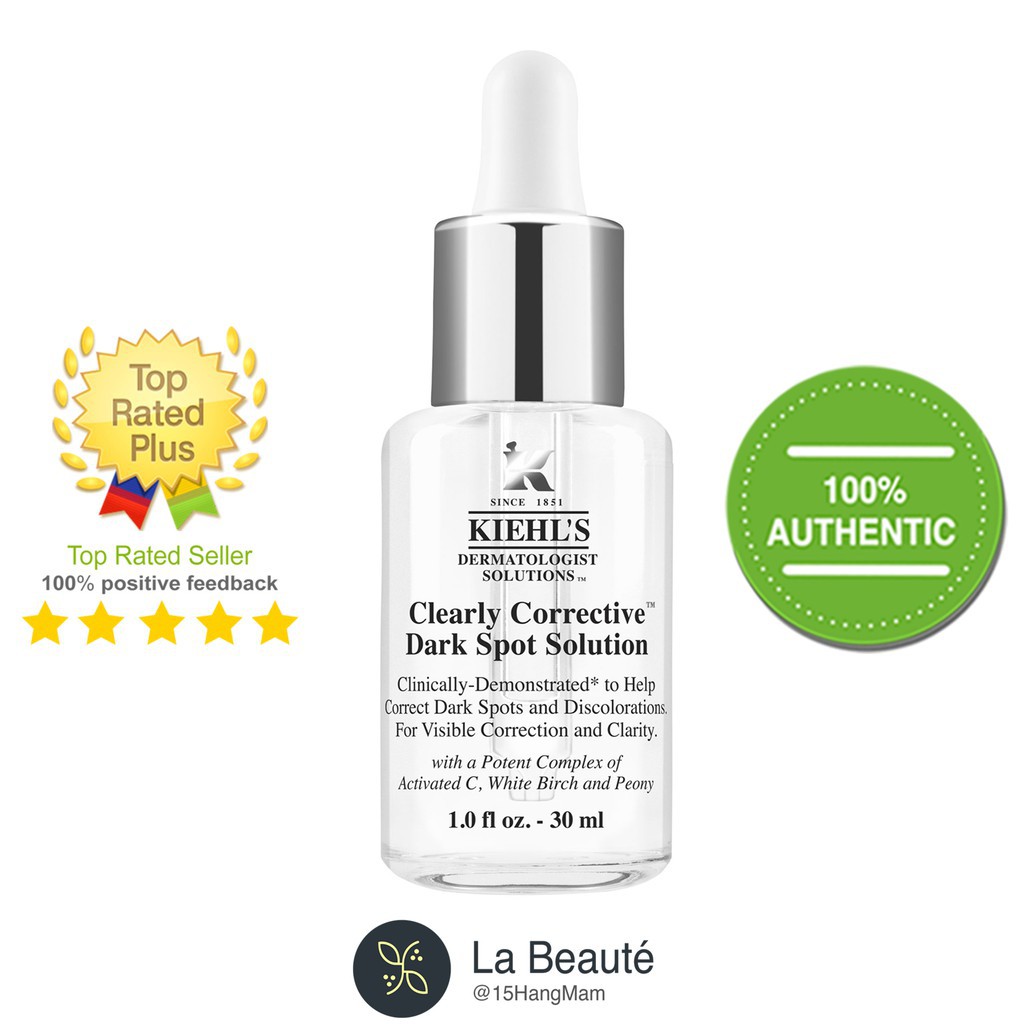 Kiehl’s Clearly Corrective Dark Spot Solution - Serum Giảm Thâm, Cho Làn Da Tươi Sáng [02 Loại Dung Tích: 30ml/50ml]