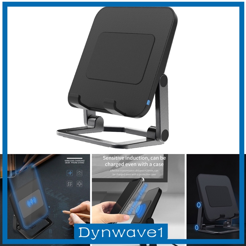 [DYNWAVE1] Wireless Charger Stand, 2 Coil 15W Fast Wireless Charger Station, Zinc Alloy Wireless Charging Dock for