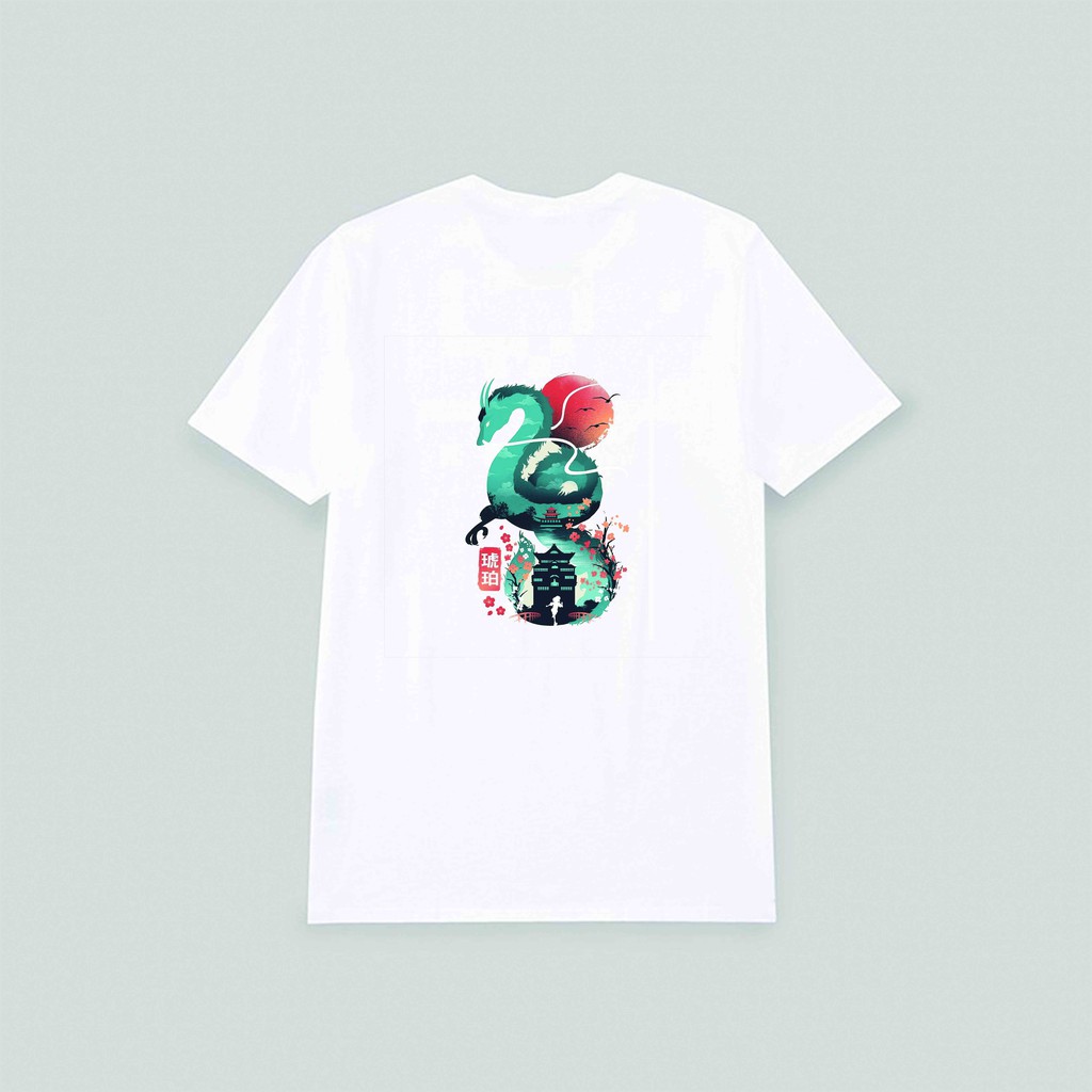 Áo thun phông trắng in hình Howl's Moving Castle Spirited Away My Neighbor Totoro Ghibli chibi anime thời trang nam nữ
