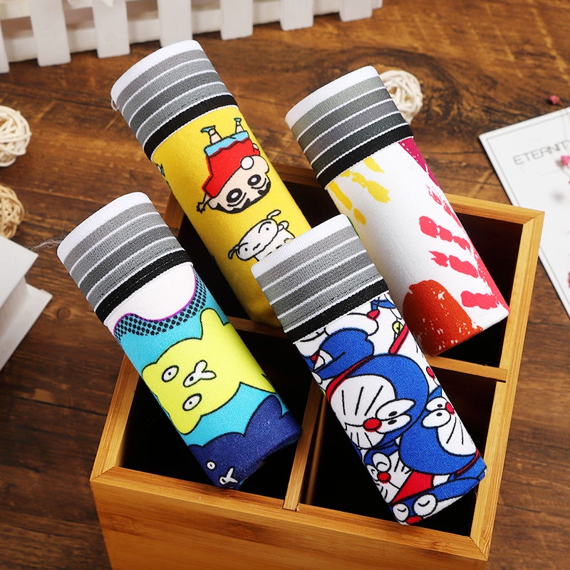 Quần lót boxer thoáng khí in họa tiết hoạt hình gợi cảm dành cho nam