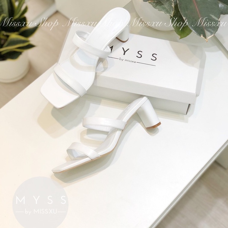 Giày sục nữ 2 quai ngang gót trụ 5cm thời trang MYSS - SU75