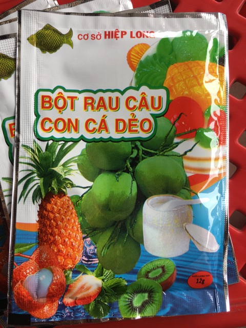 Bột rau câu con cá dẻo hàng chuẩn gói 12g