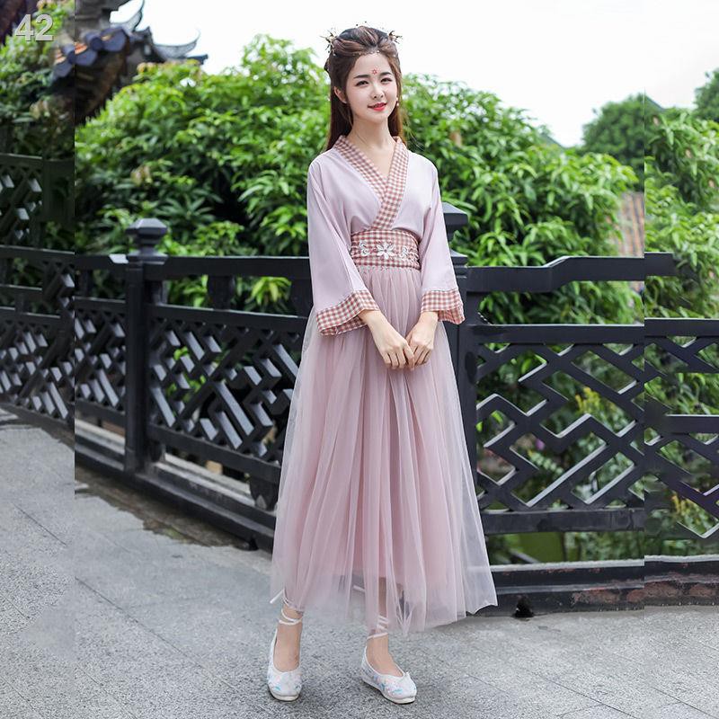 Trang phục nữ sinh Hanfu cải tiến, phong cách Trung Hoa Dân Quốc, bộ đồ nữ, áo dài, cổ điển, văn học, hàng ngày