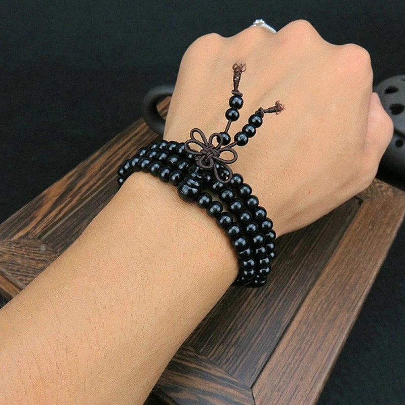 Vòng tay hạt gỗ đàn hương 6mm tùy chọn màu sắc dành cho nam và nữ