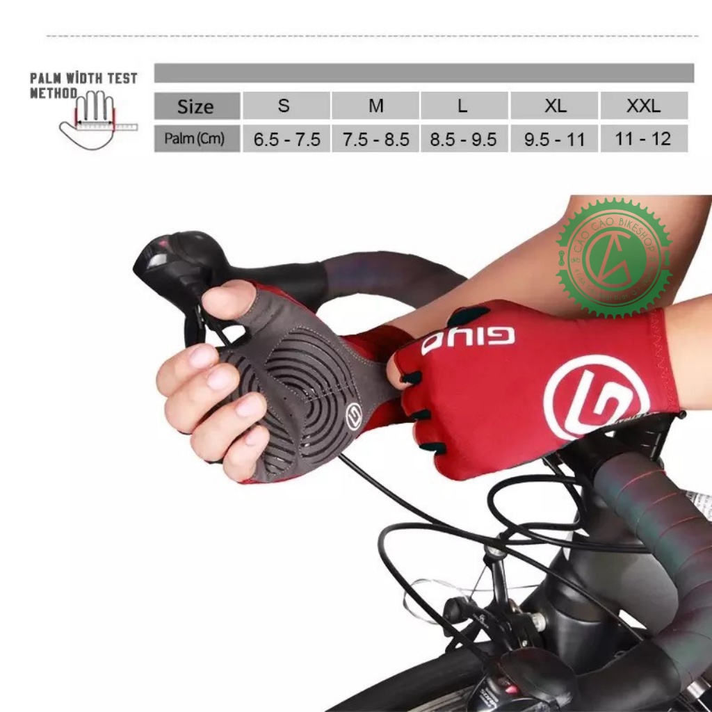 GĂNG TAY GIYO NỬA NGÓN CHÍNH HÃNG_ CàoCàoBikeShop