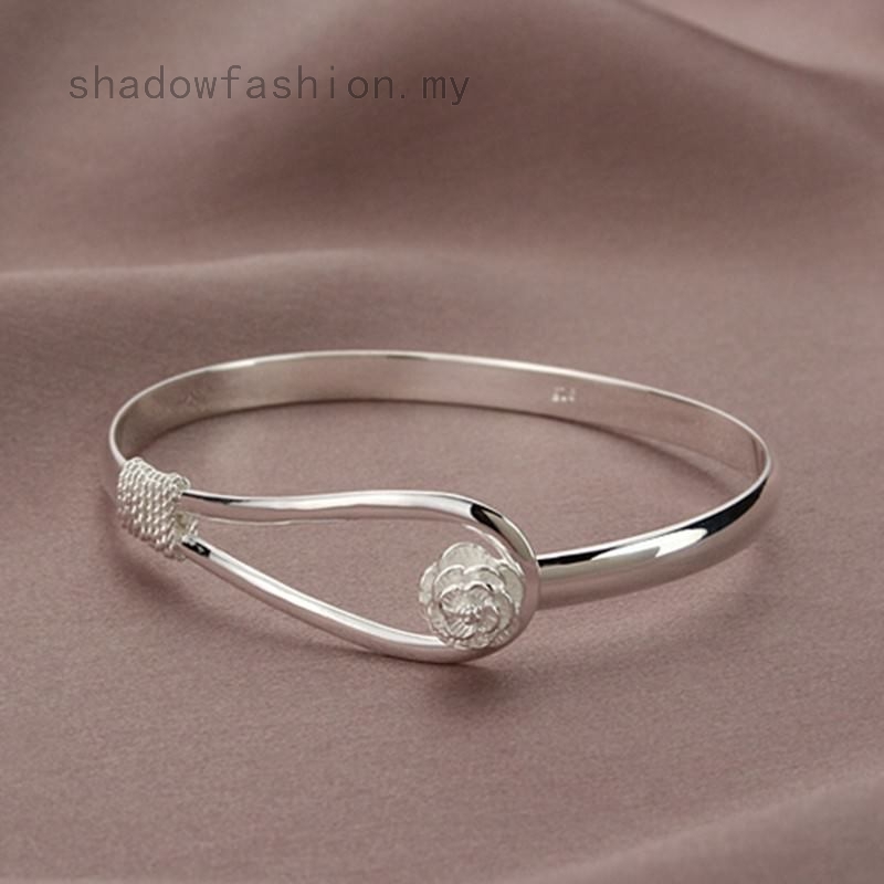 Thời Trang Fashion Girls Lady Sakura Jewelry Silver Bracelet Charm Bangle Cuff Jewelry 1pc