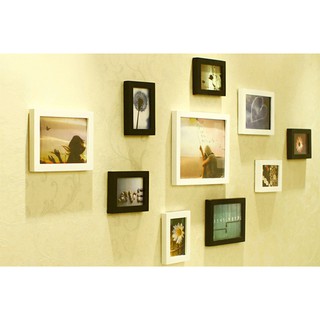 bộ 10 khung ảnh kết hợp có kính FREE ( IN ẢNH- ĐINH BA CHÂN- KHUY CÂN BẰNG- MẶT KÍNH)