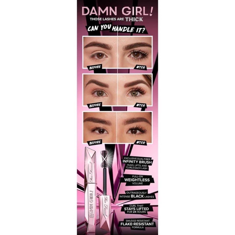 MASCARA Chuốt mi mới nhất Toofaced Damn Girl 24Hour Mascara fullbox