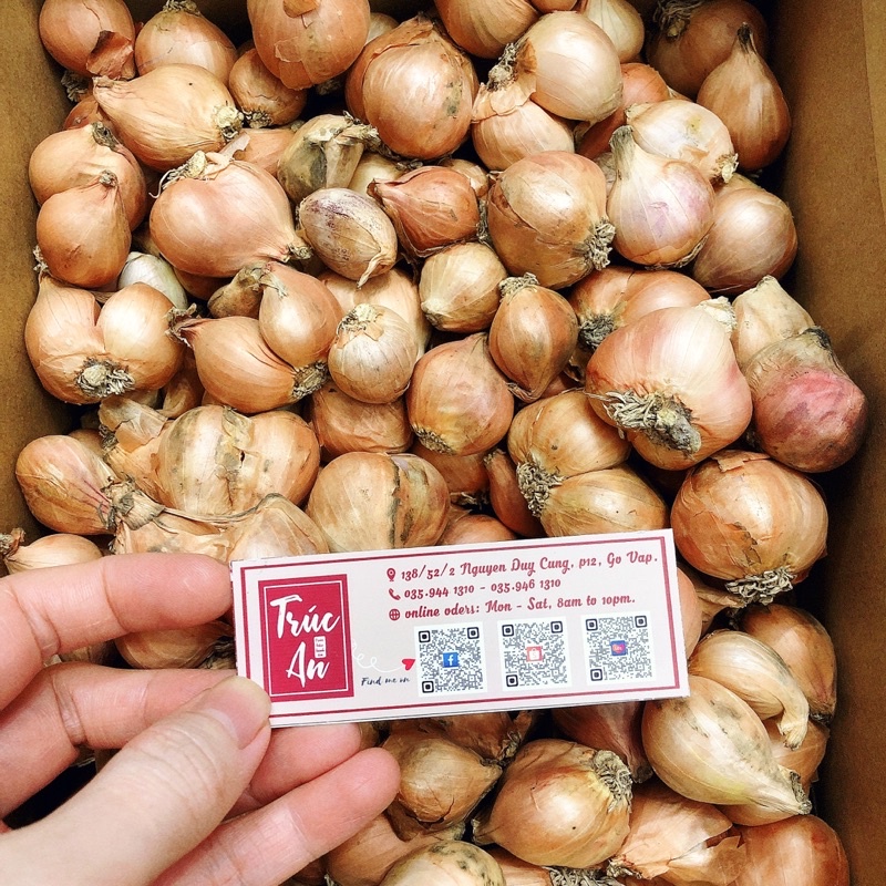 Củ hành Bắc (h.ành hương, hành t.ím): khô ráo, đựng trong túi lưới để được lâu, dùng làm hành phi rất ngon