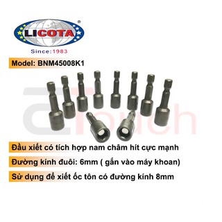 Đầu siết tôn cao cấp lỗ 8mm licota - bnm45008k1