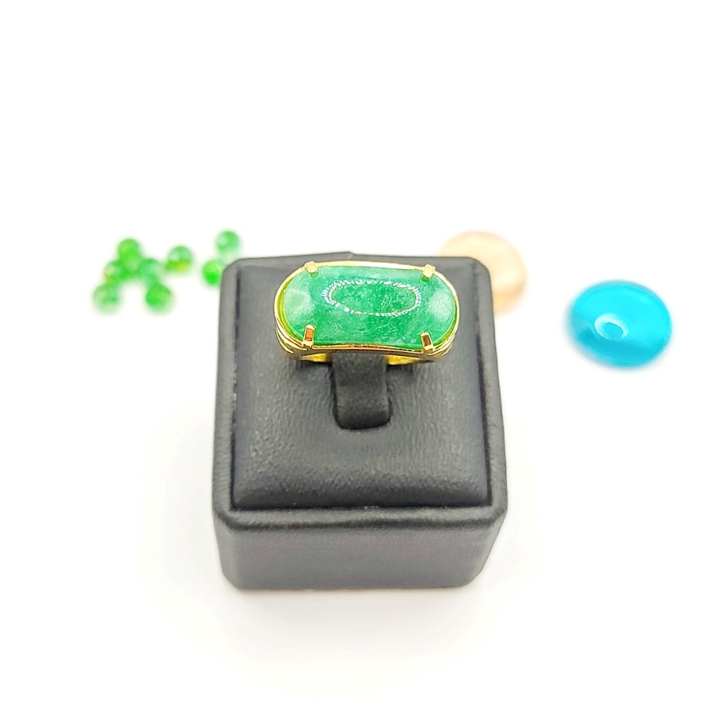 Nhẫn Nam Nữ Yên Ngựa Màu Xanh 030RDX180622 - Mang đi chơi, đi tiệc rất sang