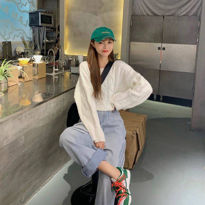 Áo Sweater Dệt Kim Dáng Rộng Thiết Kế Mới Thời Trang Dành Cho Mùa Thu