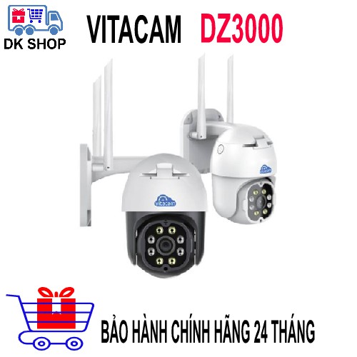 Camera Ip Wifi Ngoài Trời PTZ VITACAM DZ3000 - 3.0Mpx 1296P Ultra HD Siêu Nét - Chính Hãng - Bảo Hành 24 Tháng - Giá Rẻ.