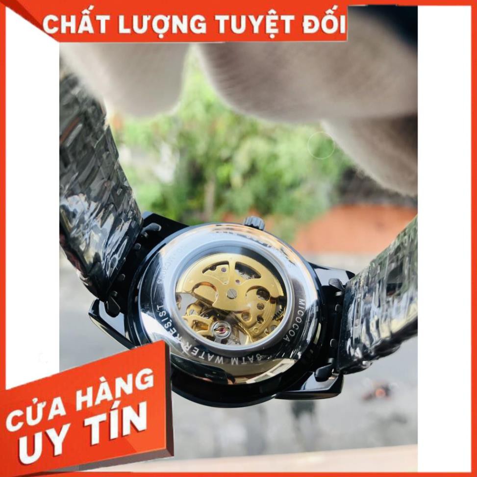 Đồng hồ nam cơ lộ máy chính hãng micocoa mẫu mới khóa đôi inox máy tốt (tặng kèm hộp đồng hồ)