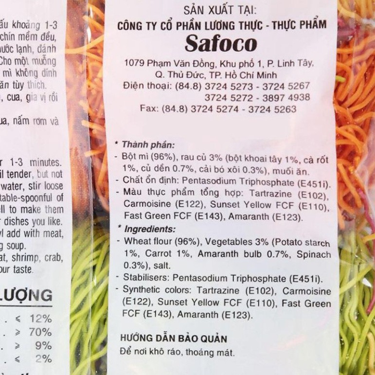 Giá rẻ nhất Mì rau củ safoco sợi nhỏ 500g
