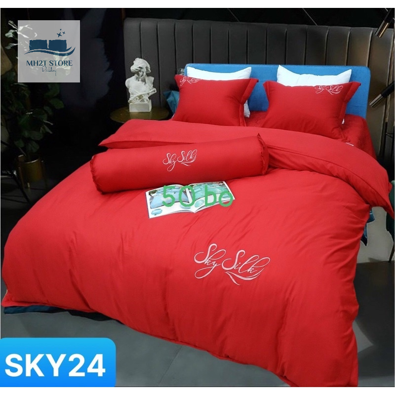 Bộ Chăn ga gối Lụa SKY 5 món thượng hạng, cao cấp SKY SILK MH2T STORE