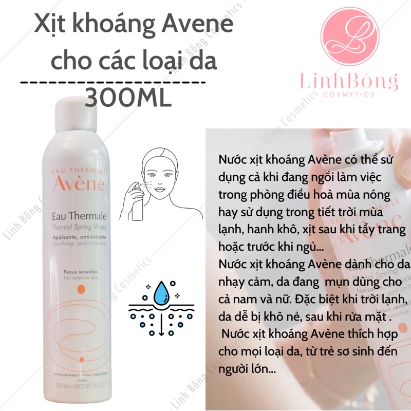 XỊT KHOÁNG AVENE THERMAL SPRING WATER 300ML (hàng đủ bill, video mua hàng)