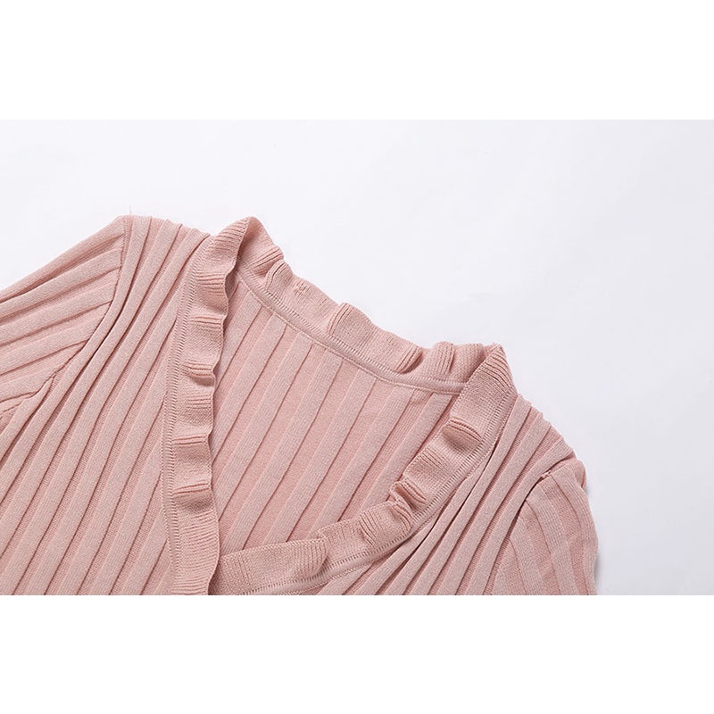 Áo Cardigan Dệt Kim Cổ Chữ V Màu Trơn Thời Trang Cho Nữ