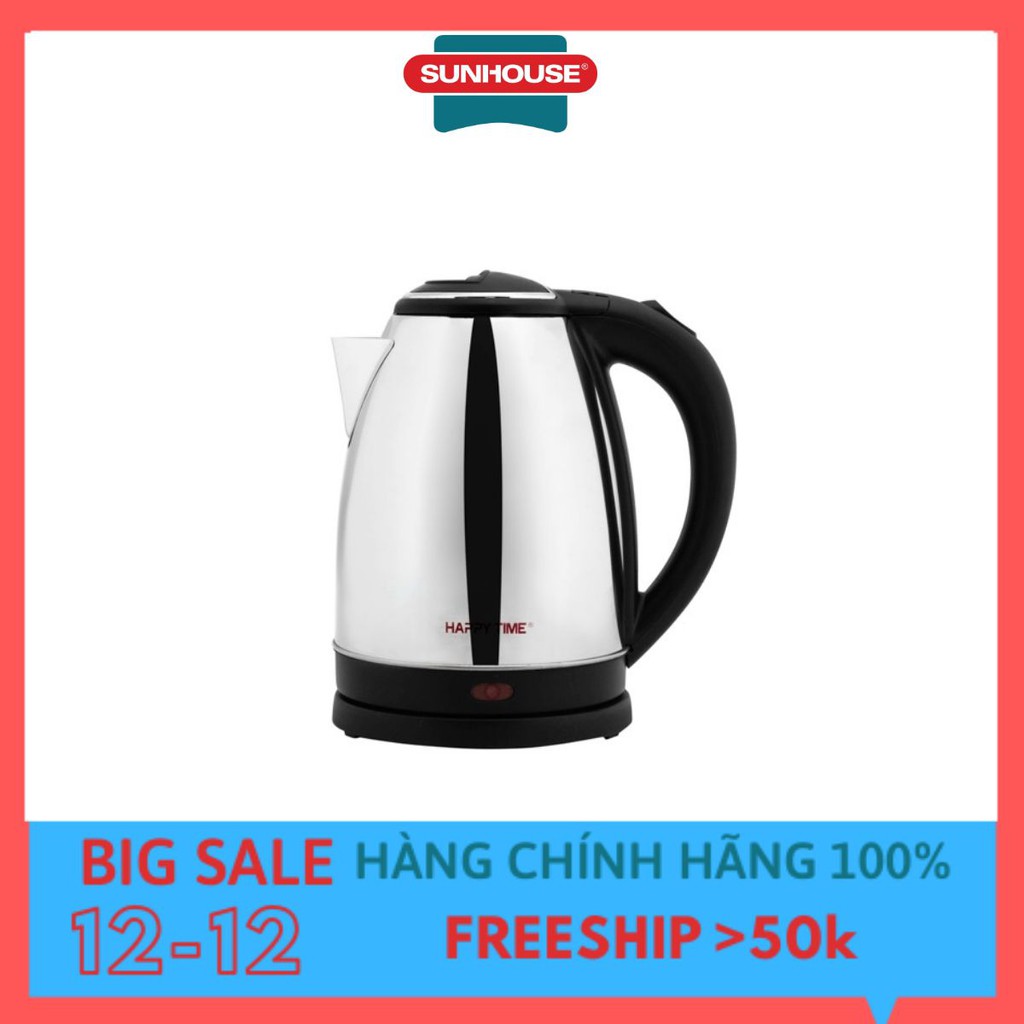 Ấm siêu tốc Inox 1.8L Sunhouse Happy Time HTD1088 - Bình Đun nước siêu tốc chất lượng nhất