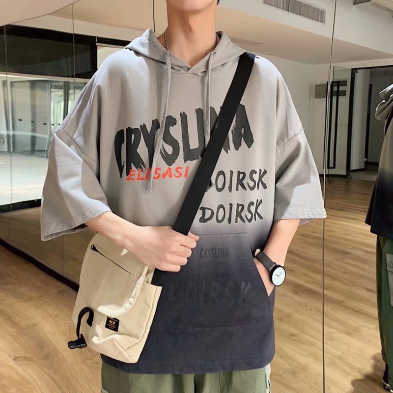 Real shot new letter printing comfortable fashion front pocket stitching design casual hoodie | BigBuy360 - bigbuy360.vn