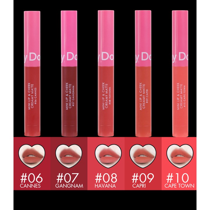 Son kem má hồng mini Cathy Doll Beauty To Go Lip & Cheek Creamy Matte 0.6g | BigBuy360 - bigbuy360.vn