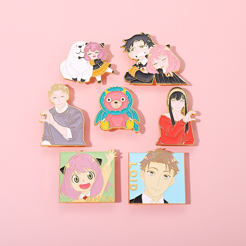 Ghim cài áo QIHE JEWELRY bằng kim loại hình nhân vật trong anime Spy X Family