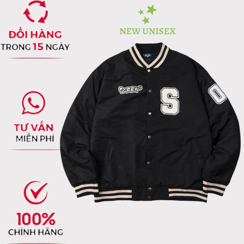 Áo Khoác Bomber Nam Nữ Chất Dù Phối Seven Zia in Loo Chữ S Lớn Form Rộng MẶc Thoải Mái [New Unisex]