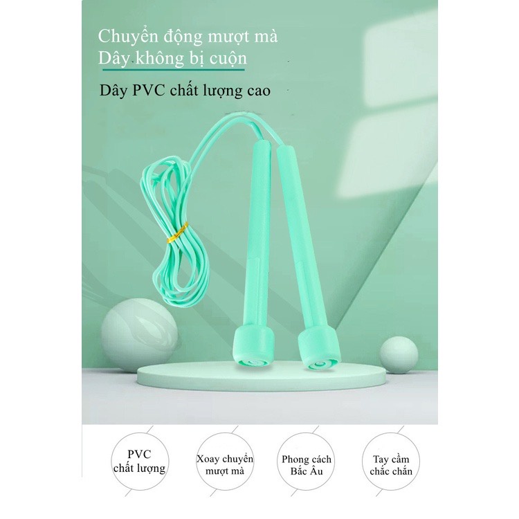 Dây nhảy 4 màu sắc tập thể dục giảm cân đốt cháy calo nhựa PVC chất lượng cao nhiều màu 2m7 tiện lợi nhỏ gọn