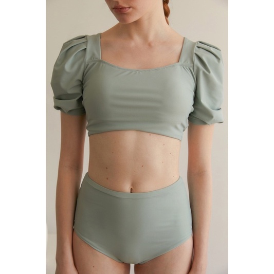 Bikini đồ bơi nữ 2 mảnh cạp cao phối tay bồng