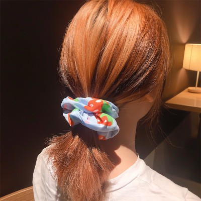 Chun buộc tóc scrunchies vải hình hoa quả HA328