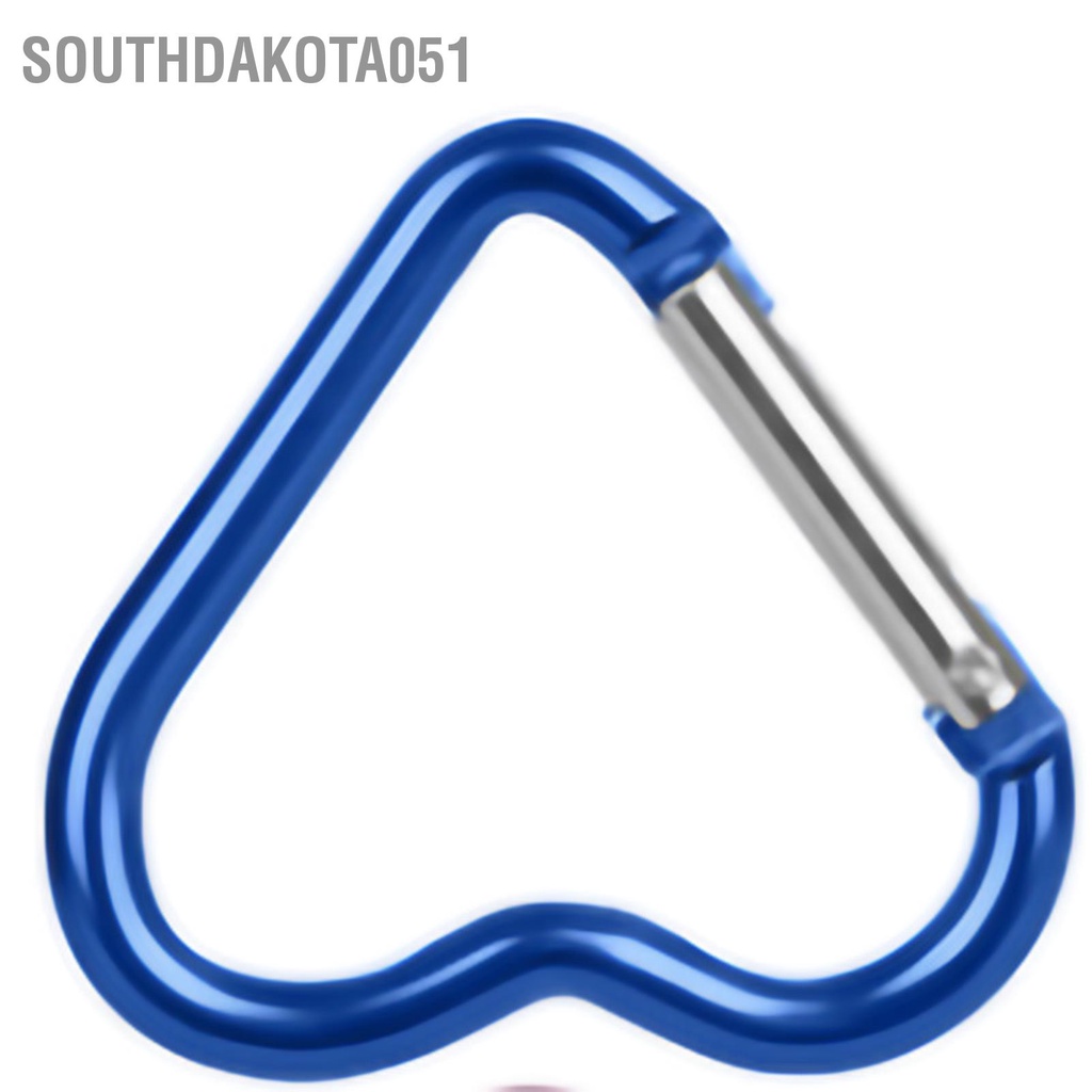 Southdakota051 Aluminum Alloy Carabiner Heart Shaped Heavy Duty Metal Camping Hanging Buckle for Hiking Water Bottle Keychain