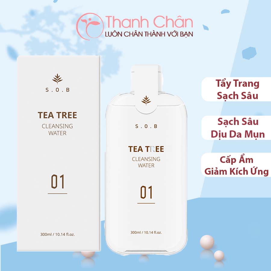 Nước Tẩy Trang Dịu Nhẹ Cho Da S.O.B Tea Tree Cleansing Water 300ml