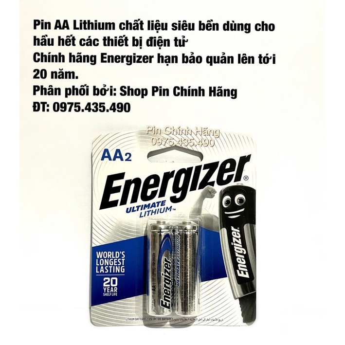 Pin AA Energizer Ultimate Lithium Chính Hãng Vỉ 2 Viên