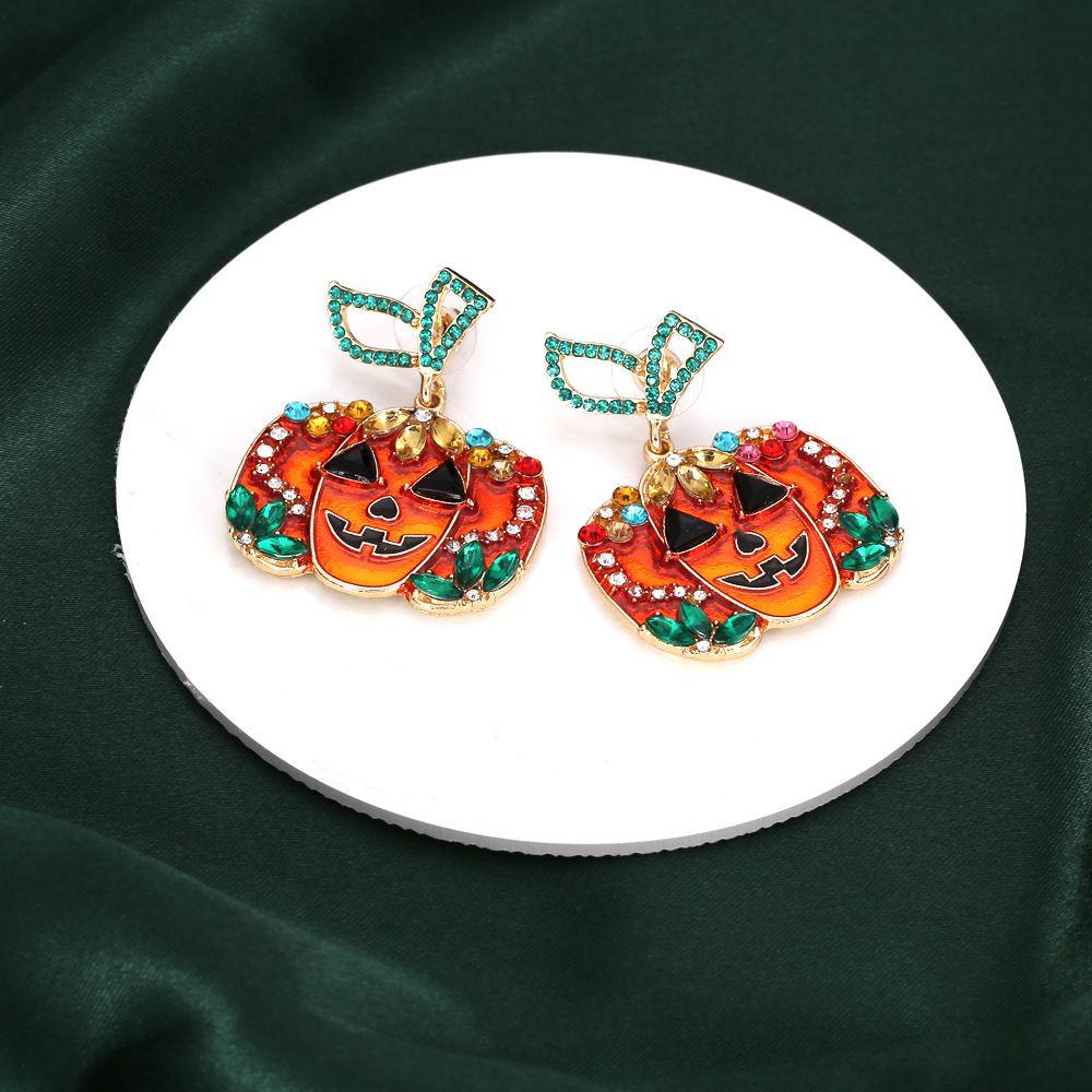 Khuyên Tai Hợp Kim Hình Bí Ngô Phong Cách Âu Mỹ Cổ Điển|Bông Tai Bí Ngô