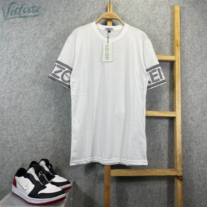 KENZO Áo Sơ Mi Trắng Tay Ngắn Kẻ Sọc Hype beast - Holdout store VF