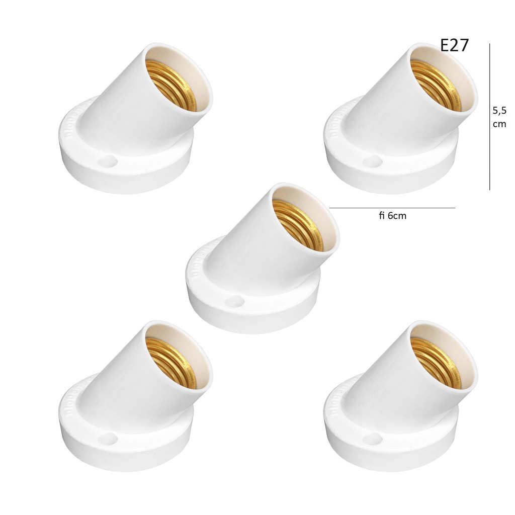 Đui Xoáy Ốp Trần, Đui Ngồi, Đui Chếch, Đui đèn E27 đui xoáy 27mm chếch chéo góc 45 độ gắn tường LED CITY | BigBuy360 - bigbuy360.vn