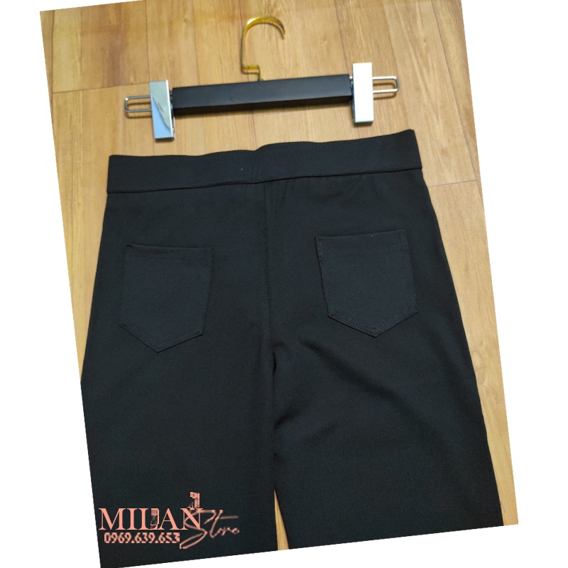 Quần legging đen nữ dài trơn ôm body cạp lưng cao 1 khuy có túi nâng mông gen bụng dáng quần tregging vải umi dày co dãn