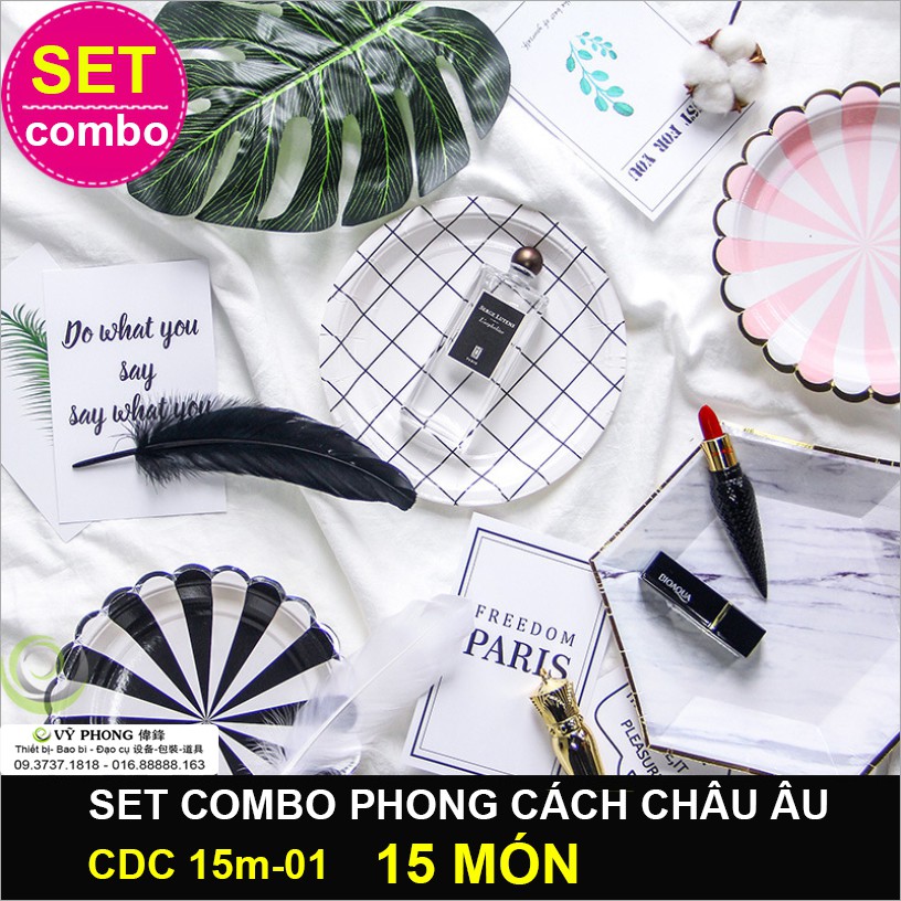 SET COMBO 15 MÓN ĐẠO CỤ PHONG CÁCH CHÂU ÂU CHỤP ẢNH SẢN PHẨM CDC-15MON-01