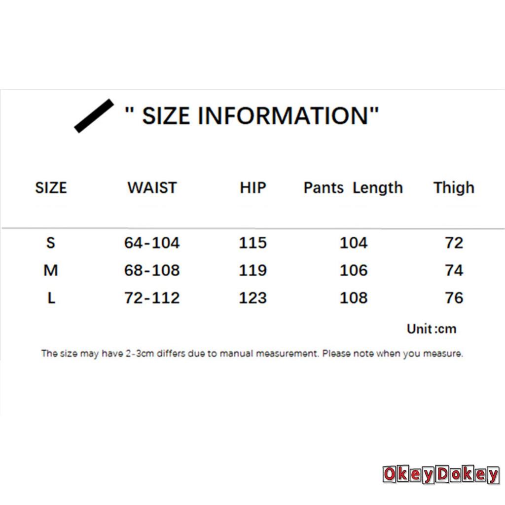 OKDK-Quần Jean Women´s Fashion Long Pants Elastic Waist Tie-Up Side Pockets Loose Fit Trousers