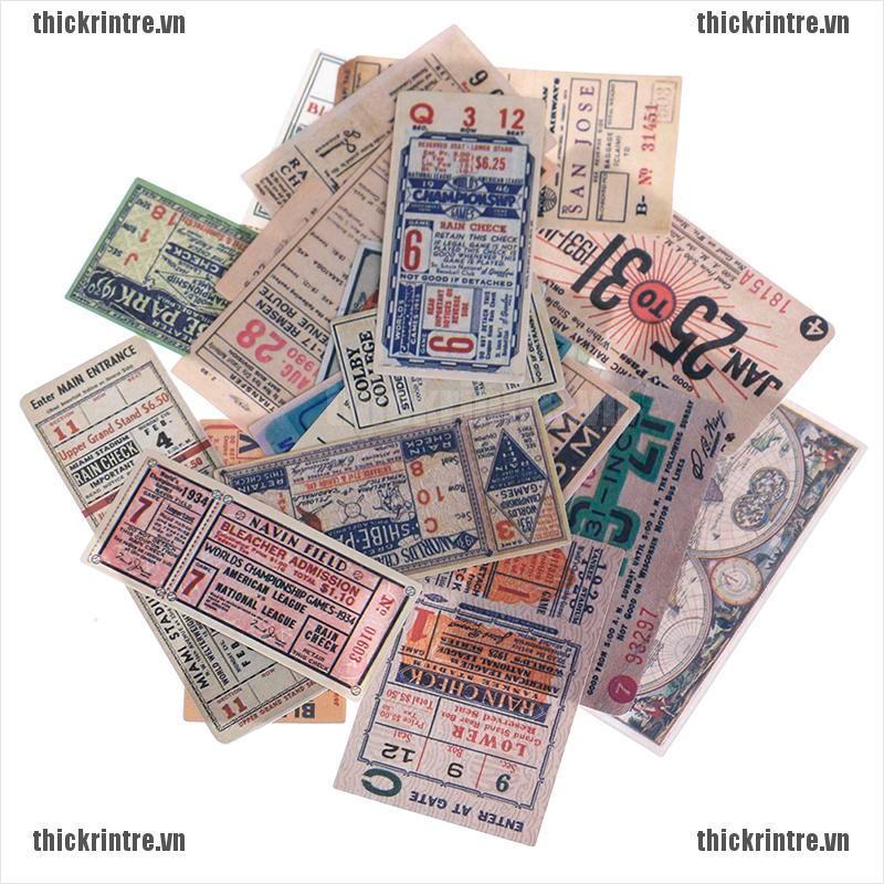 <Hot~new>22Pcs/pack Vintage ticket stickers scrapbook DIY diary albums notebook decor