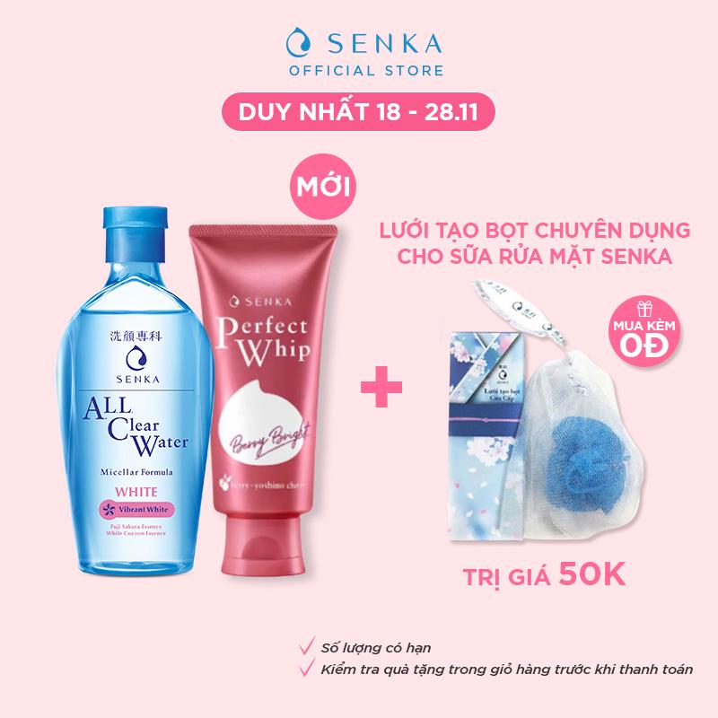 Bộ đôi làm sạch Dưỡng trắng - Sáng hồng (Tẩy trang white 230ml + Sữa rữa mặt Berry Bright 100g) | BigBuy360 - bigbuy360.vn