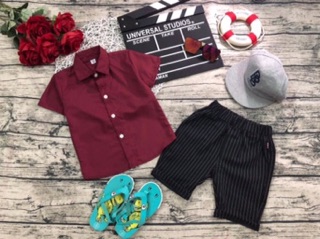 Set áo sơ mi và quần thô cho bé trai